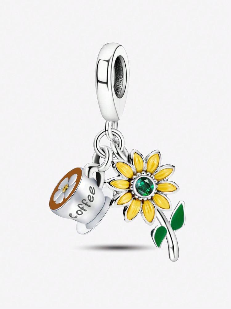 Copper Giraffes Sunflower Coffee Cat&Puppy Love Pendant Charm Ball Suitable For Diy Women'S High Quality Jewelry