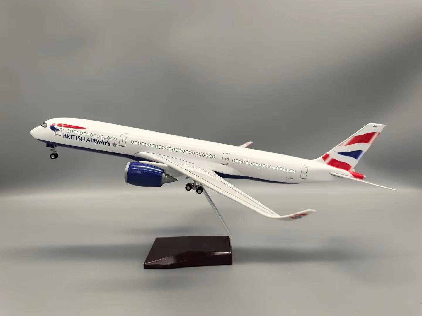 

Новый масштаб 47 см Большая модель самолета A350 British Airways Модели самолетов Литые самолеты со светодиодной подсветкой для коллекции или подарка NO LED