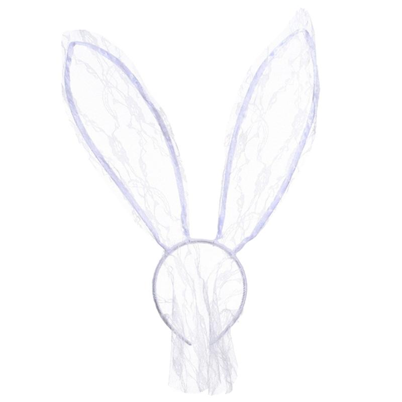 

Sexy EyeMask Rabbit Headband Face Veil Bunny Ear Headband For Women Bunny Headband EyeMask Sexy Lace Headband Veil 1 белый