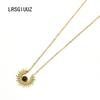 Elegant Retro Gold-Plated Pendant Necklace with Natural Stone for Women