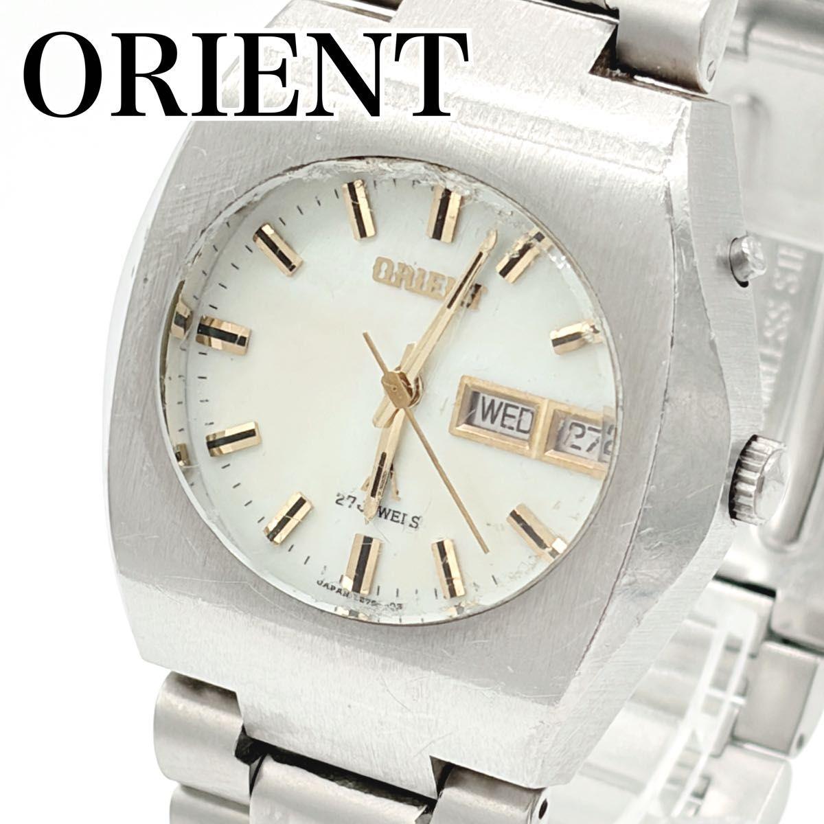 ORIENT Automatic 27 JEWELS Day Date Vintage Men s Watch 80s