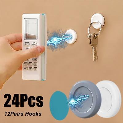 Ganci magnetici anti-smarrimento da parete per telecomando, 24/2 pezzi, ganci magnetici per frigorifero, adesivi, organizer per la casa