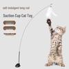 Cross-Border Suction Cup Cat Teaser Stick with Feather Attachment