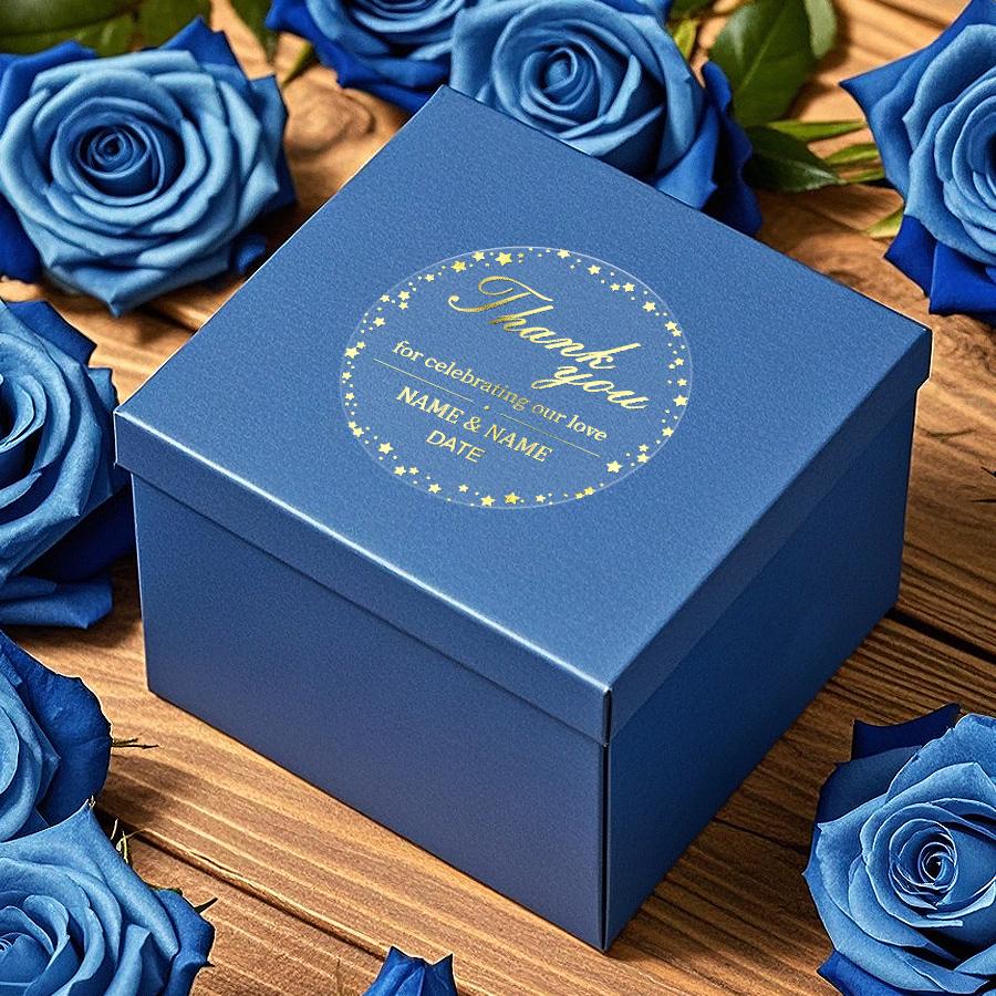 Elegant Gold Foil Waterproof Stickers - Wedding Invitation Seals Gift Wrapping Labels Branding Decals For Premium Packaging