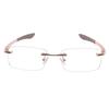 RSINC Rimless Frame/Eyeglass/Spectacle, Optical, Prescription, for Men and Women, Modern, Rose Gold Brown BR-1 N1 Rose Gold Brown