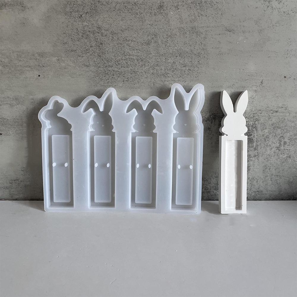 

4 Holes Bunny Chocolate Plaster Mold DIY Crafts Gift Money Holder Casting Molds Table Decoration Rabbit