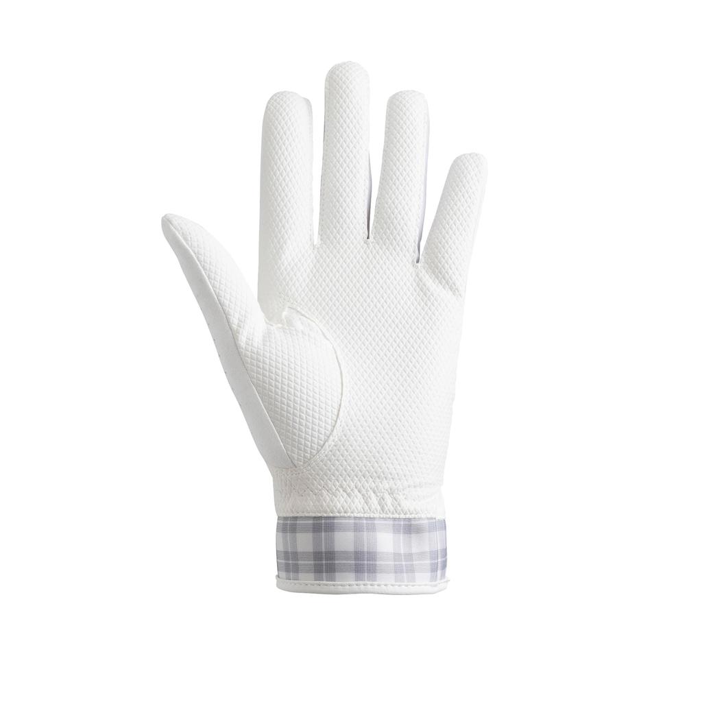 FootJoy Lady eComfort Golf Gloves, Ambidextrous, Women's, 18cm, White/Gray, FGLE25PRWG-18