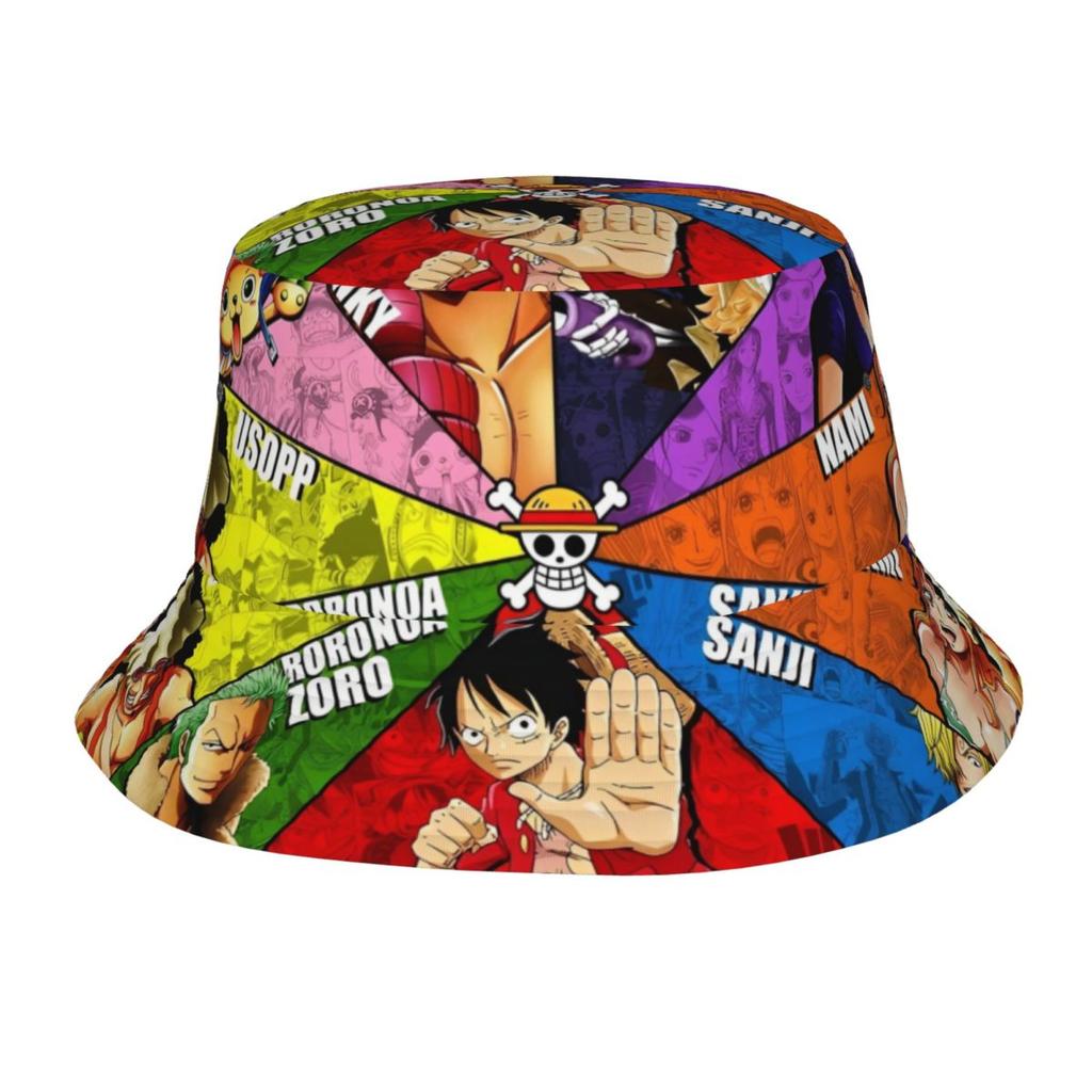 Japonia Anime Zoro Luffy Czapki Bucket Hat z Czaszką dla Kobiet Mężczyzn Letnia Jednoczęściowa Kapelusz Floppy Unikalna na Sporty na Świeżym Powietrzu Kapelusz Wędkarski Ispoti