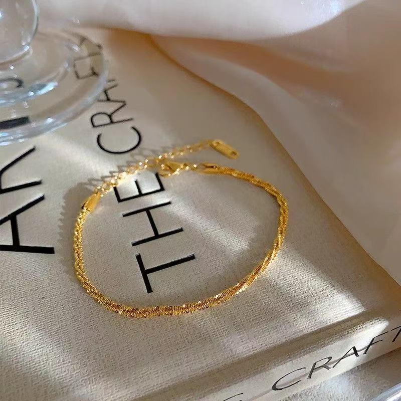 Exquisite Minimalist Gold Twist Chain Bracelet for Women