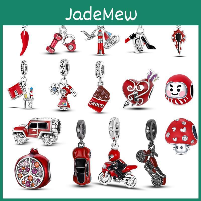 Red Series Pendant Beads Charms Plata Charms Of Ley Fit Original Brand Women Bracelet Pendant Necklace Jewelry