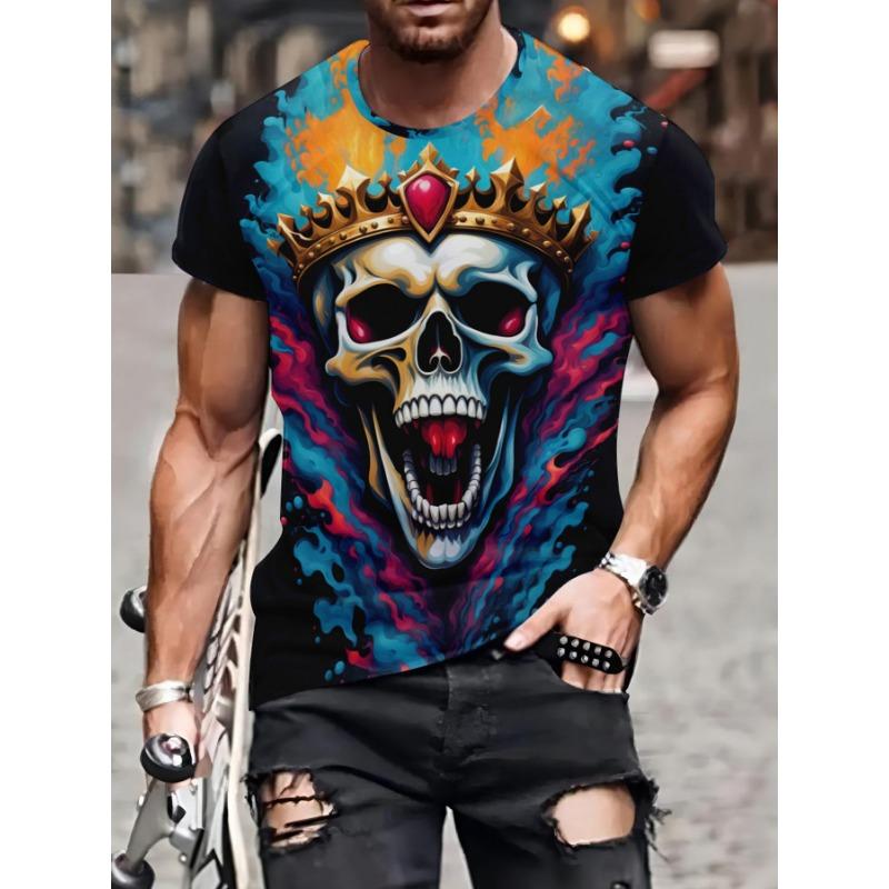 

Мужская футболка с 3D-принтом, модный трендовый узор, с коротким рукавом, летняя, быстросохнущая, дышащая, футболки с круглым вырезом, мужская 6XL