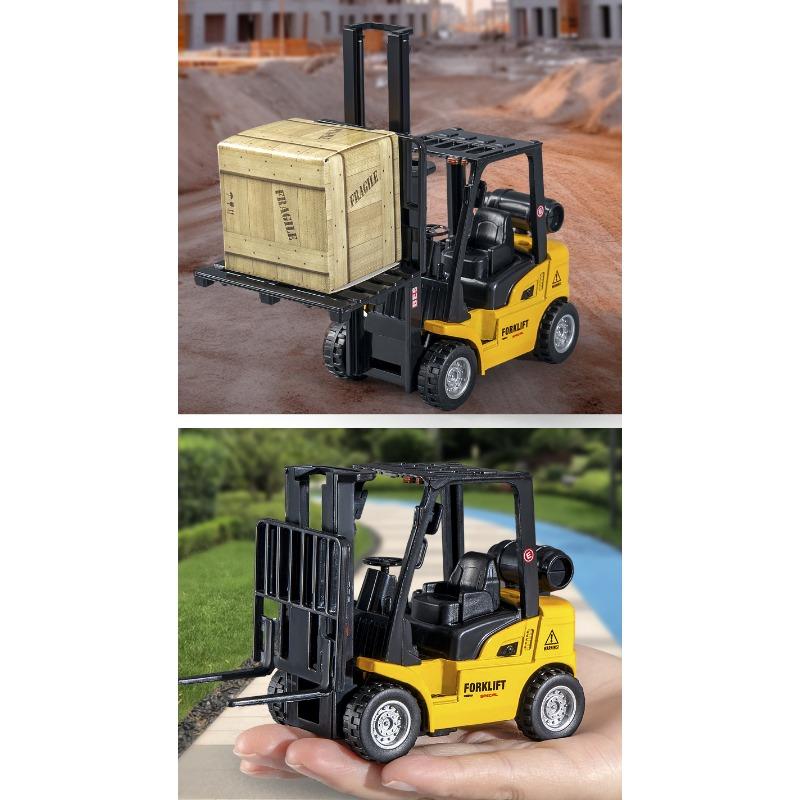 Engineering Vehicle Children's Toy Forklift Boy Alloy Toy Car Simulation Mini Pull-back Toy Construction Engineering Forklift