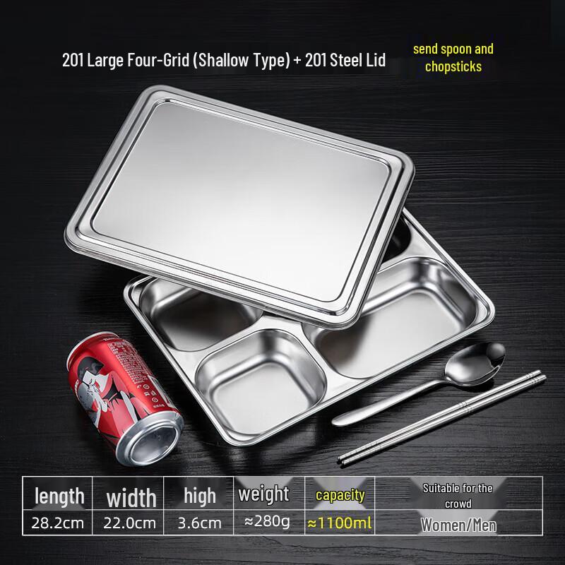 

Food Grade Stainless Steel Divided Lunch Tray