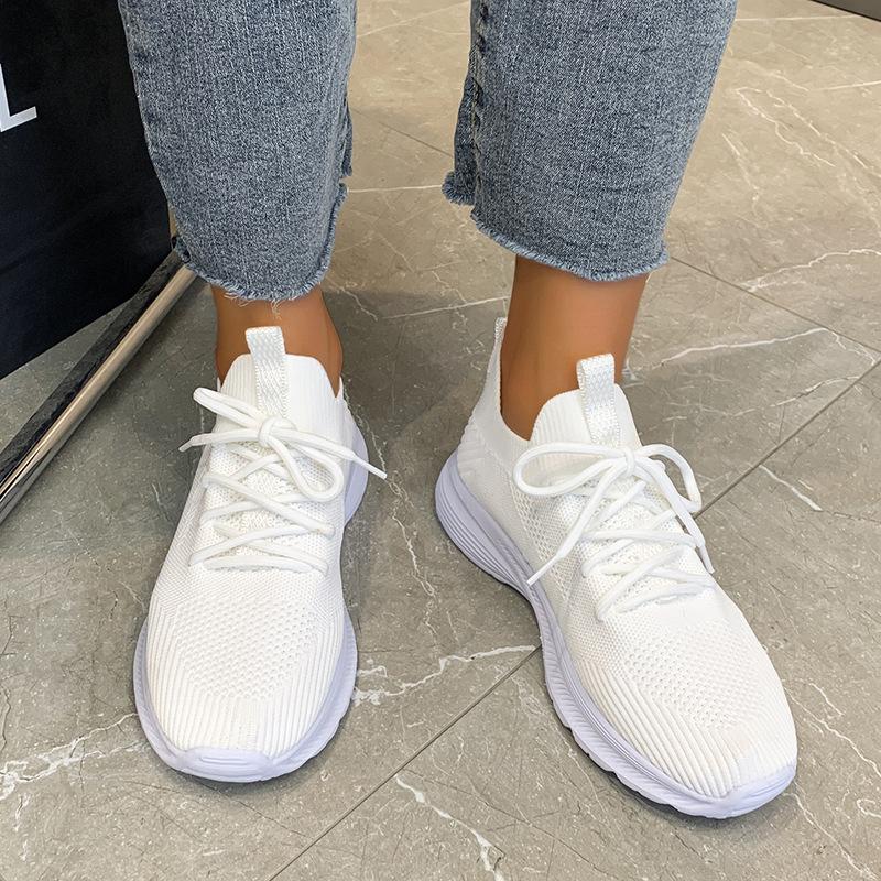 

New spring and autumn foreign trade women s shoes breathable couple women s casual shoes large size sports shoes versatile flying woven shoes 35 белый