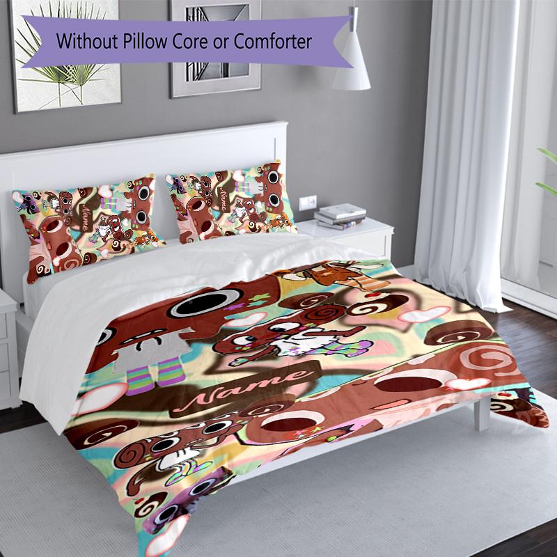 3pcs Custom Name Game Dandy's World Bedding Set,Includes 1 Duvet Cover and 2 Pillowcases,All-season Bedroom Decor
