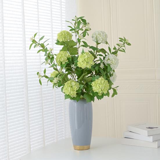 Faux Hydrangea with Bendable Stem Realistic Simulated Hydrangea Long-lasting Fake Flowers for Floral Arrangements Home Decor Weddings