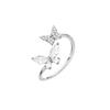 925 Sterling Silver Butterfly Pinky Ring for Women - Niche Design, Light Luxury, Adjustable Plain Band 