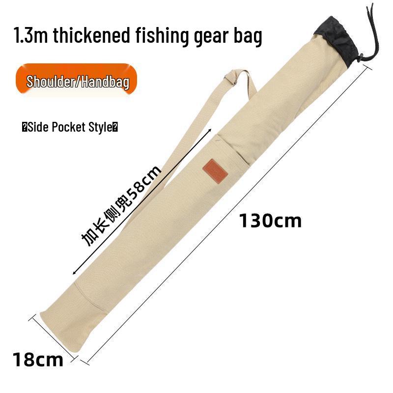 Thickened Canvas Fishing Rod Bag with Large Capacity and Lightweight Design