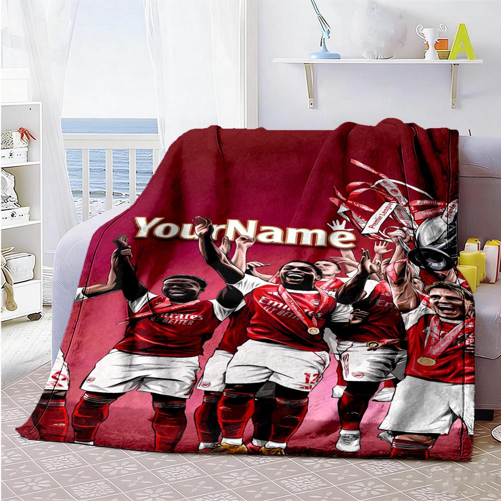 Arsenal Personalized Name Blanket Lightweight Personalized Blanket Soft Warm Cozy for Seaside Chair Office Chair Sofa Four Seasons Multipurpose