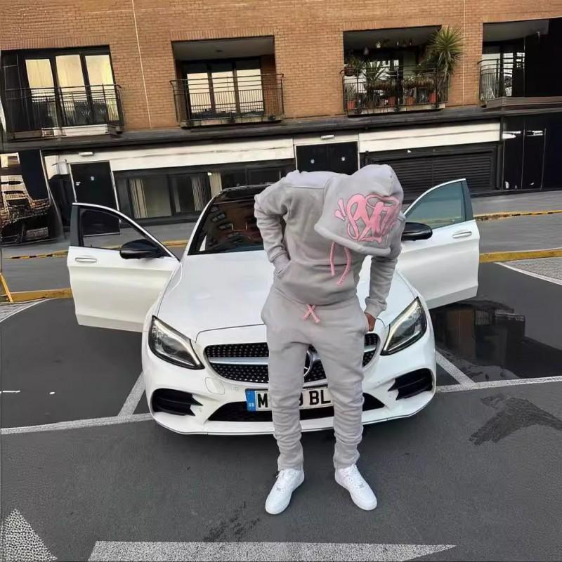 Hip Hop Streetwear Hoodie Pants Set Teen Boys Cotton Long Sleeve Casual Outfit Winter