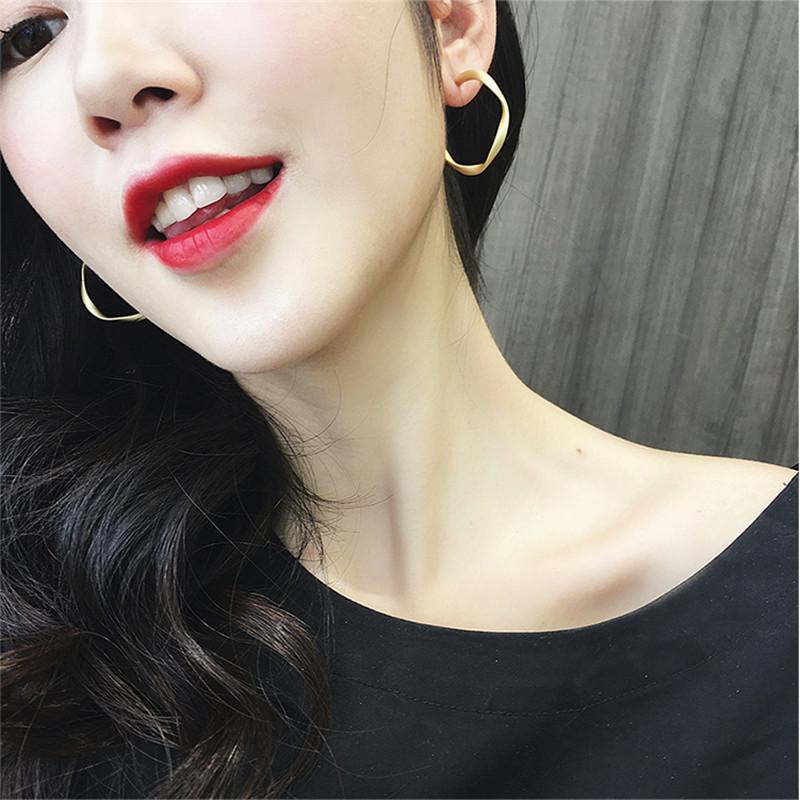 Fashion Distortion Interweave Twist Metal Circle Geometric Round Hoop Earrings for Women Accessories Retro Party Jewelry