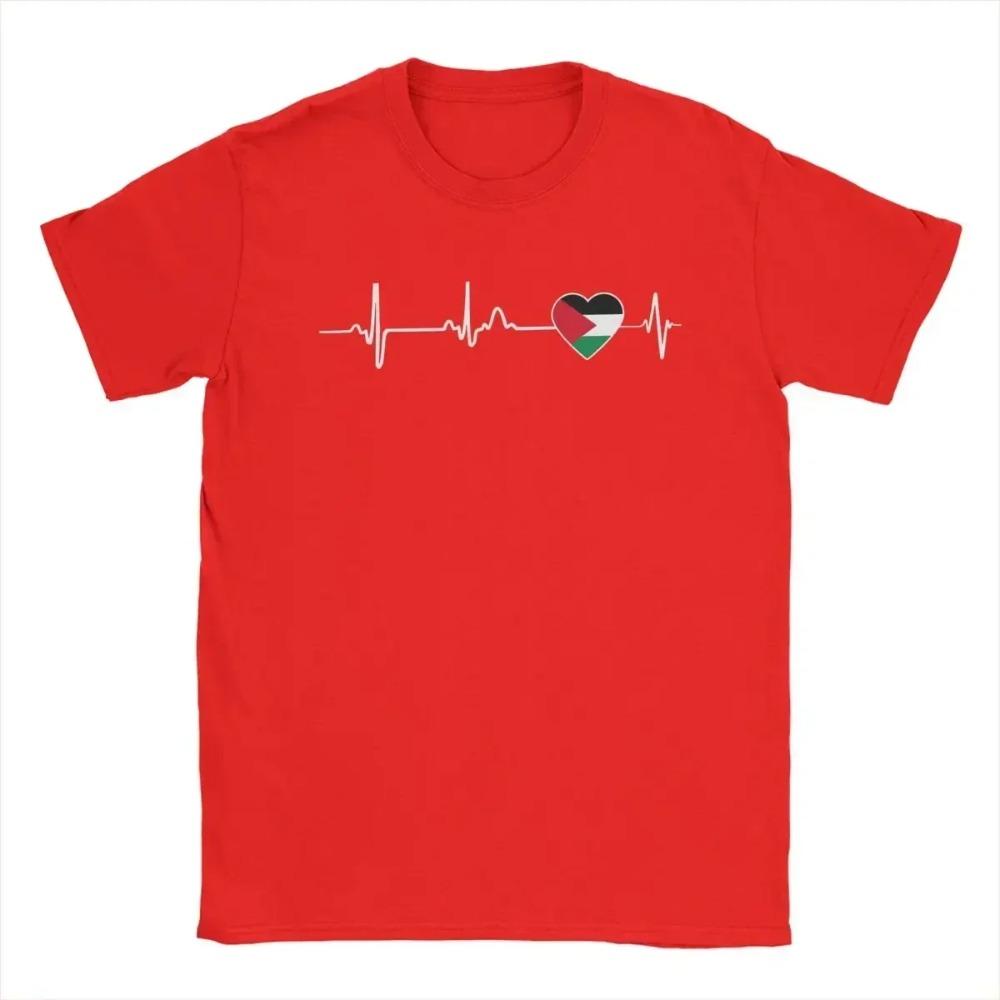 Heartbeat  Flag T-Shirt Men'S Cotton Vintage T-Shirt Crew-Neck T Shirt Casual Fashion Short-Sleeved Clothing