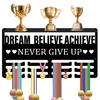 Wall Mounted Display Rack with Hooks - Decorative for Awards and Medals