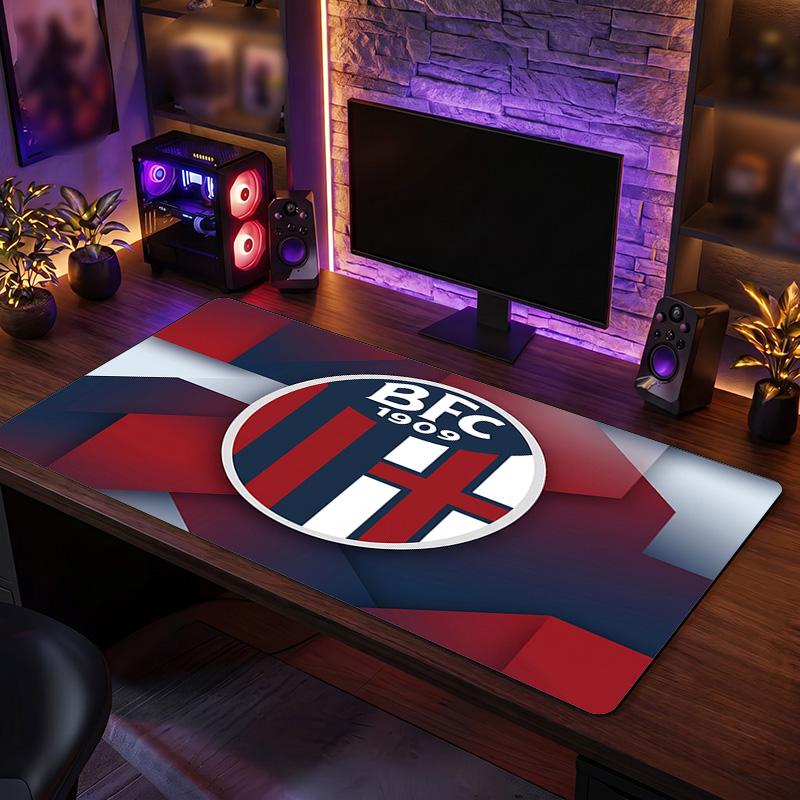 Bologna FC Theme Pattern Mouse Pad, Soccer Logo Design XXL Gaming Desk Mat Non-Slip Computer Mouse Pad