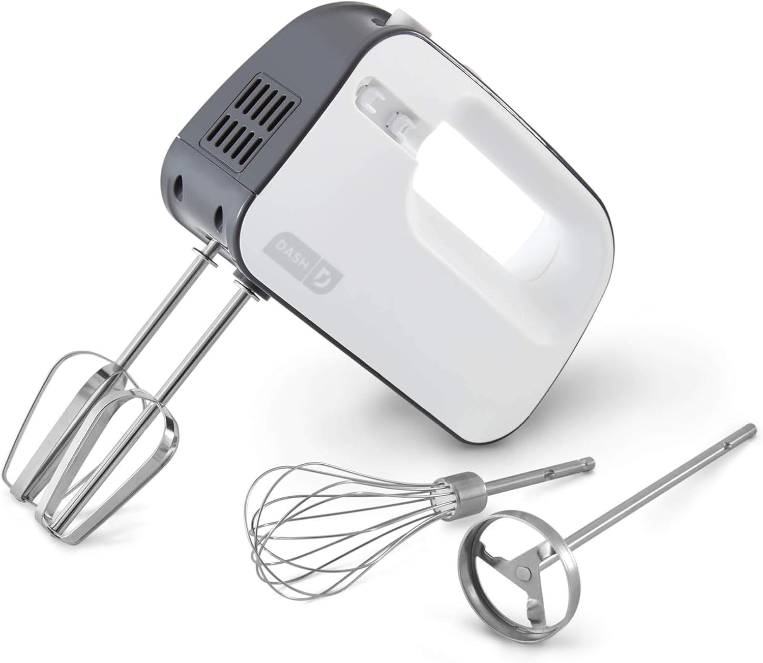 

SmartStore™ Deluxe Електричний ручний міксер, 3 швидкості, 150 Вт, Аква – Насадки-вінчики та для молочних коктейлів для змішування, збивання, тіста, печива 3 speed сірий