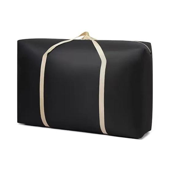 Большая сумка для хранения с гладкими двойными молниями, усиленными ручками, водонепроницаемая, из нетканого материала, многоцелевой органайзер для хранения S чёрный