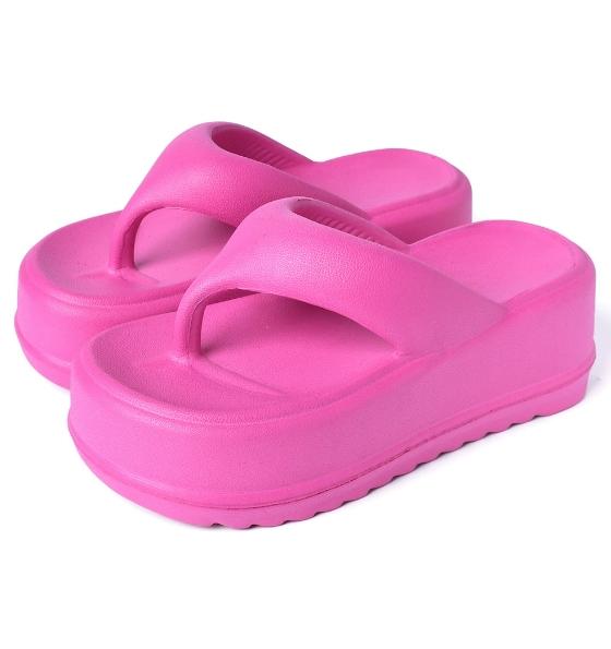 Fashion Pantoufles d'été pour femmes, tongs en caoutchouc, plate-forme, sandales de plage, mode basse, sabot hawaïen massag, 2024