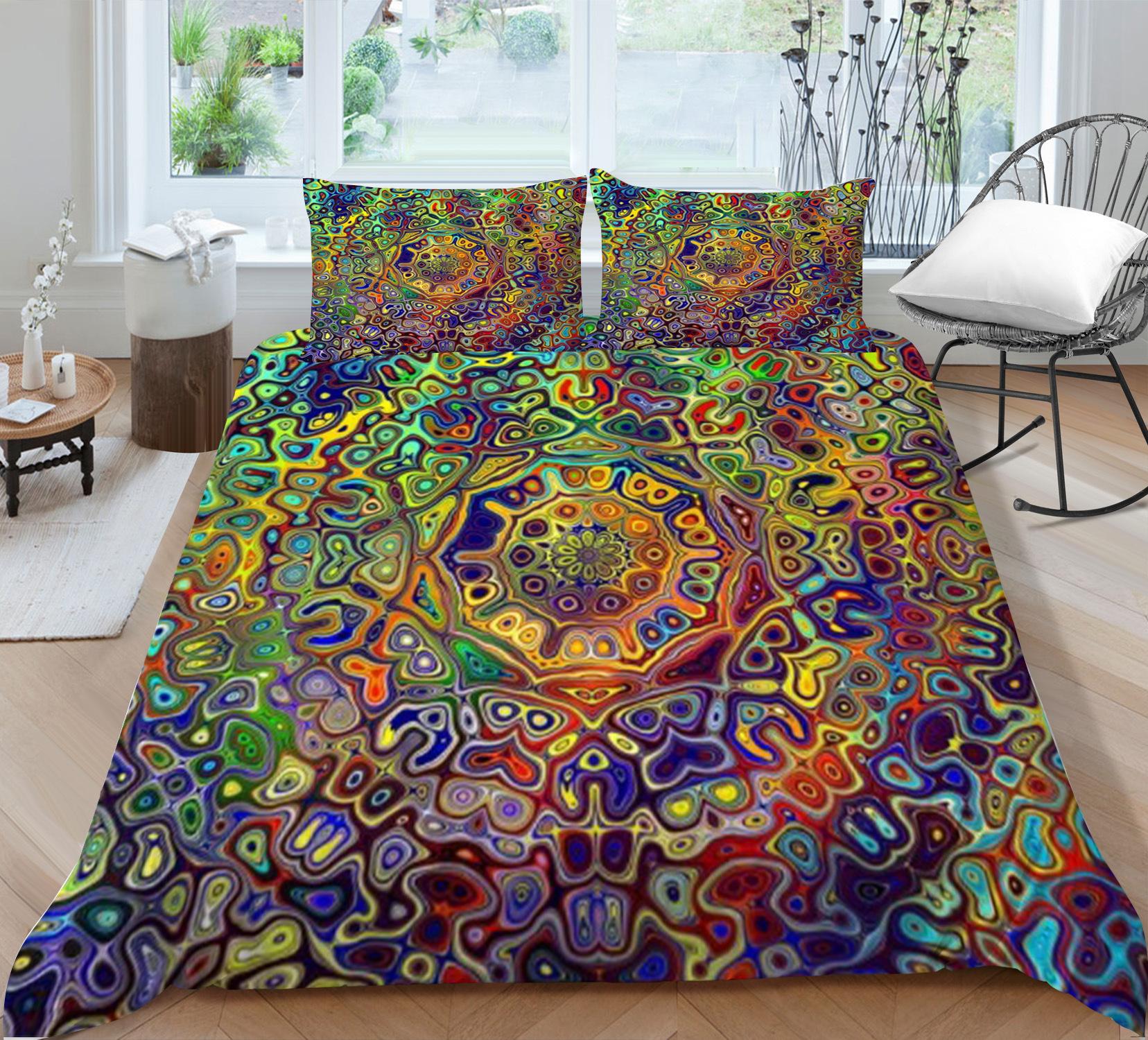 

Серия Геометрические фигуры Пододеяльник Наволочка Набор из двух трех предметов Полиэстер 3D цифровая печать 90*200