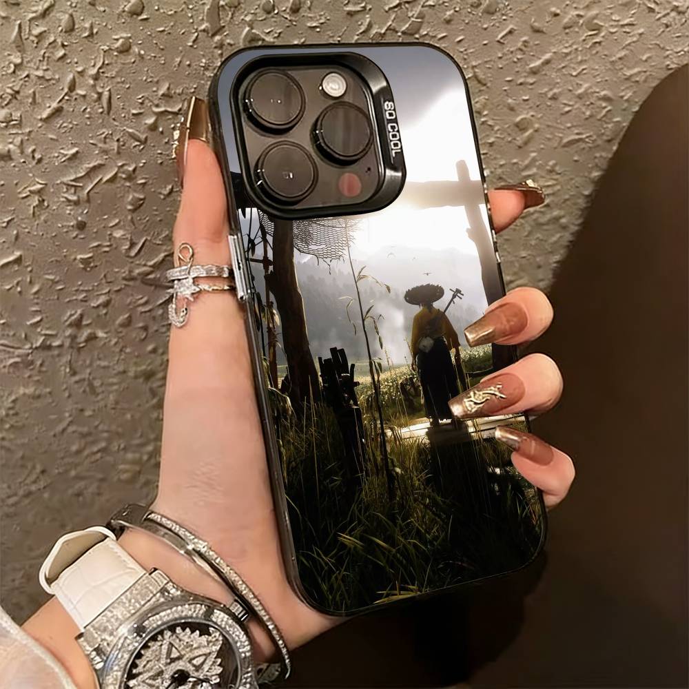 G-Ghost Of Yotei Game  Phone Case For iPhone 17,16,15,14,13,12,11 Plus,Pro Max,XS,Colorful Silver Black Cover