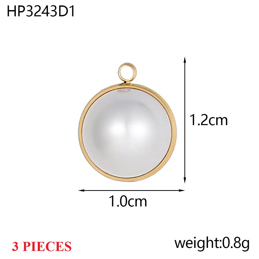 3PCS/LOT CARLIDANA Gold Plated Stainless Steel Charms, Heart Angel Round Pearl Pendants for DIY Bracelet Necklace Making