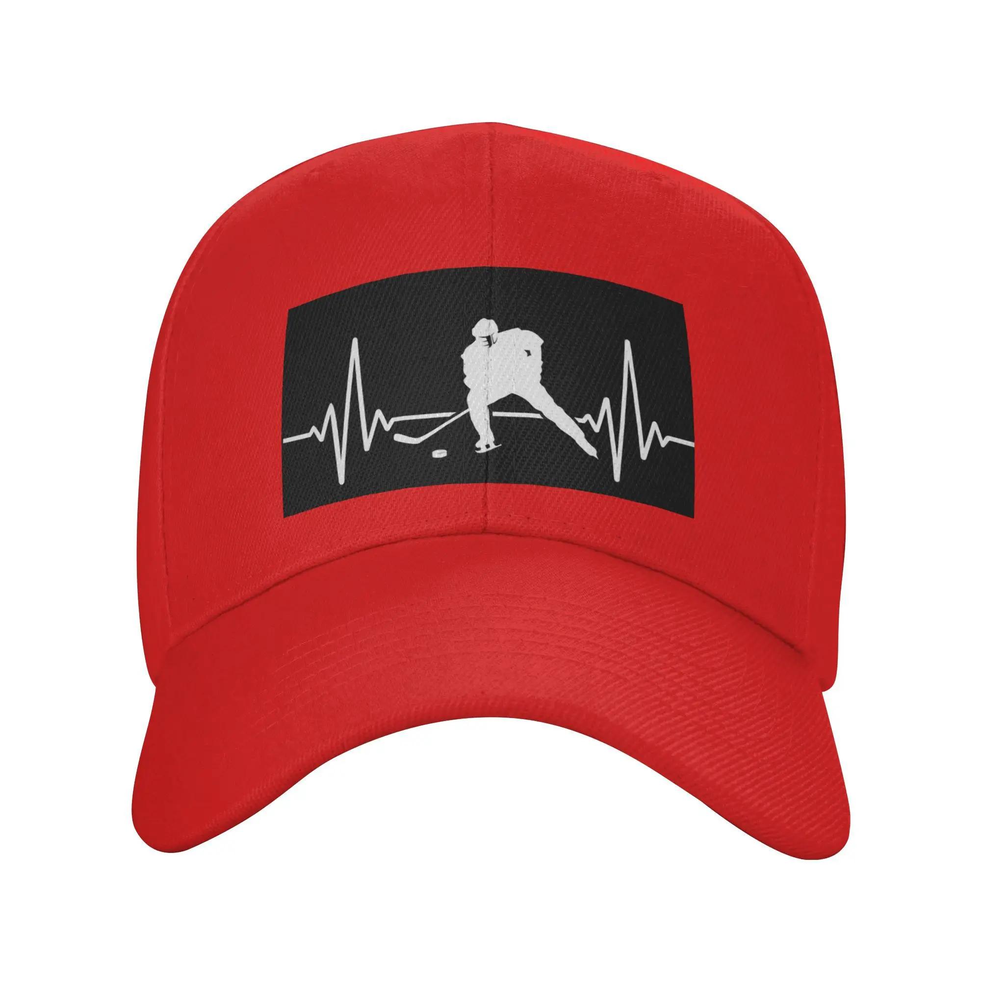 

Сердцебиение Хоккея, Сердцебиение Хоккея Бейсболки Snapback Модные Бейсболки Дышащие Повседневные Кепки для улицы Унисекс One Size