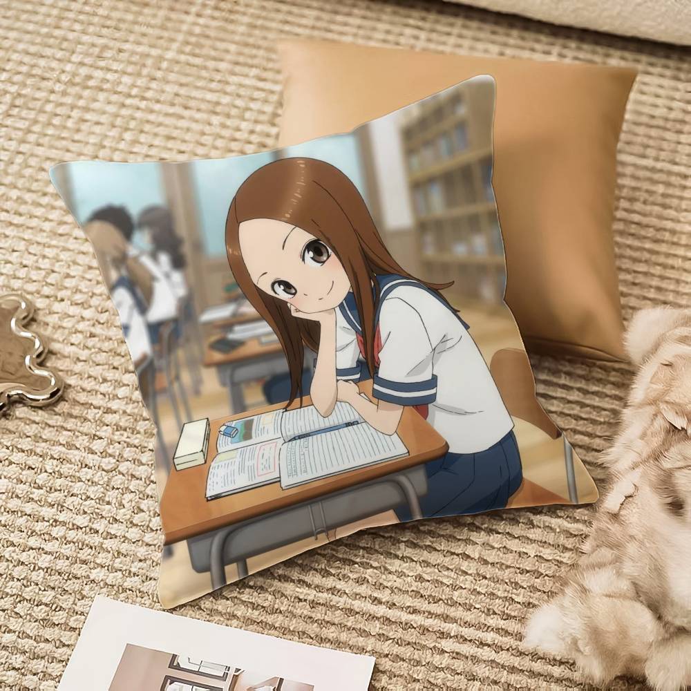 

Anime-T-Teasing Master Takagi-sanES-Fun Pillow Case Anti-dustmite Invisible zipper Sofa Bed 12x12Inch