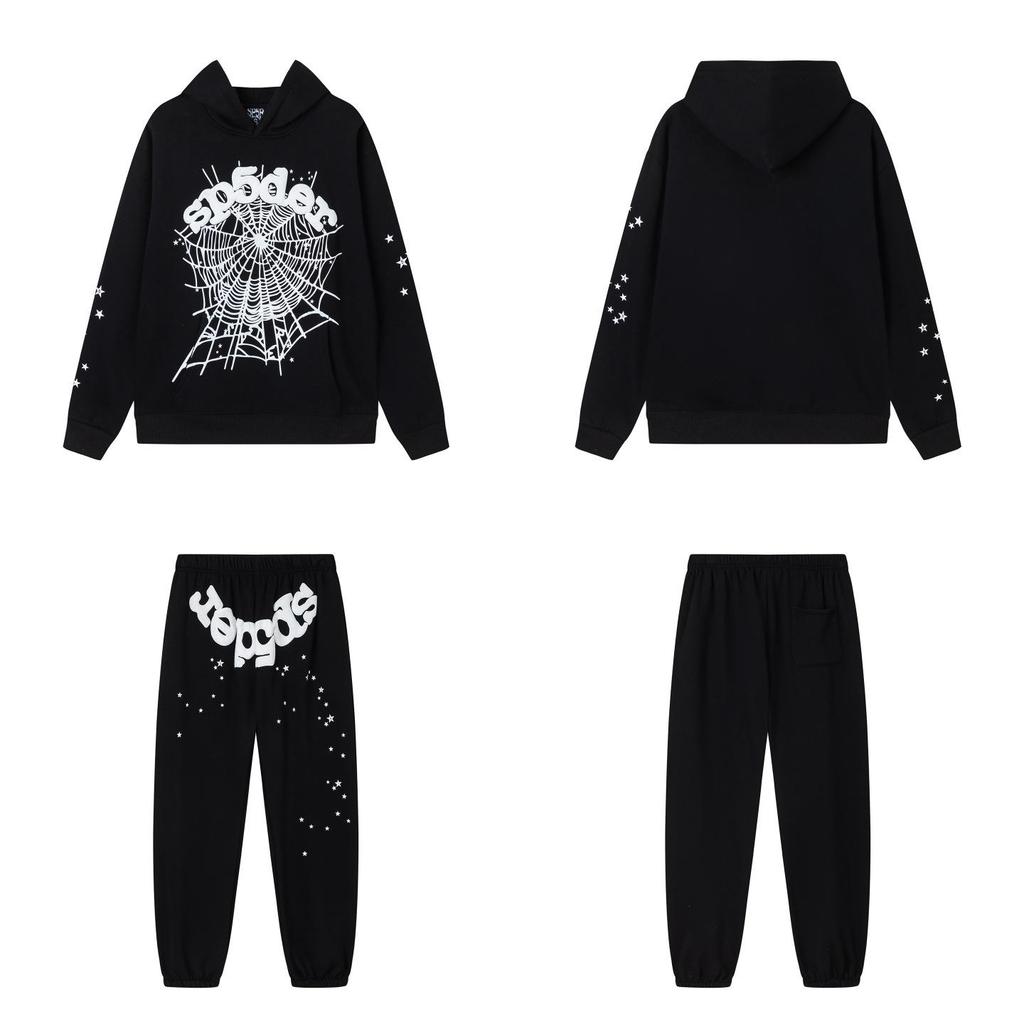 SP5der Spinnenweb Plus Velours Hoodie & Joggingbroek Set - Unisex Trendy Streetwear