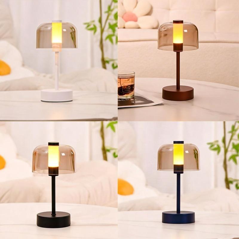 Cordless Retro Table Lamp Dimmable Touch Sensor LED Reading Lamp Wireless Lighting USB Rechargeable Metal Night Light