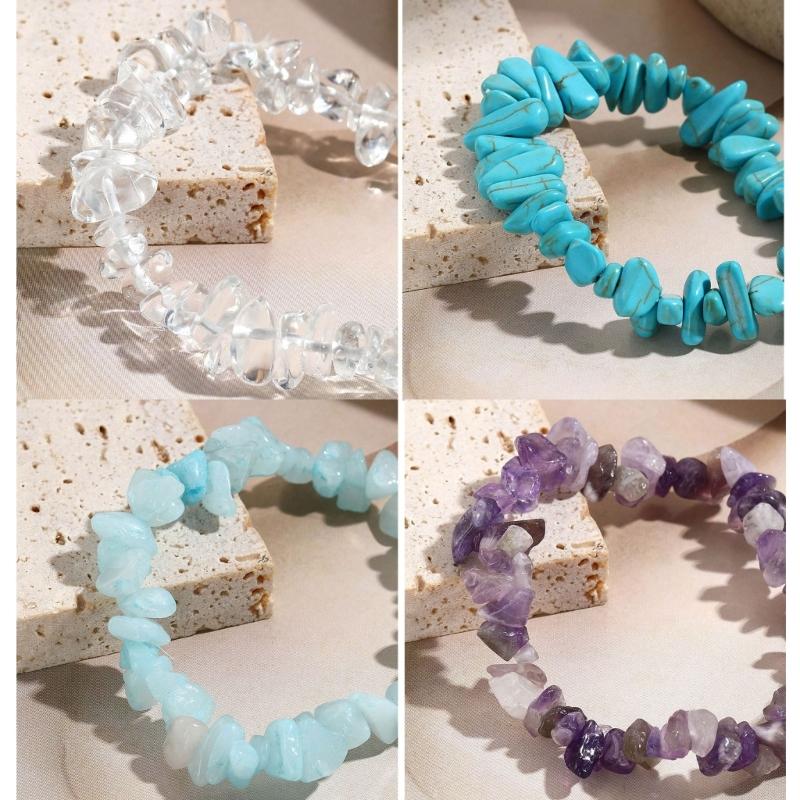 Beaded Choker Necklace Bohemia Colorful Gravel Clavicle Chain Natural Stone Collar Summer Jewelry Gift for Women Girl