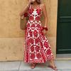 Set di Vestiti Lunghi Senza Maniche con Stampa Floreale Bohemien per l'Estate Casual da Donna