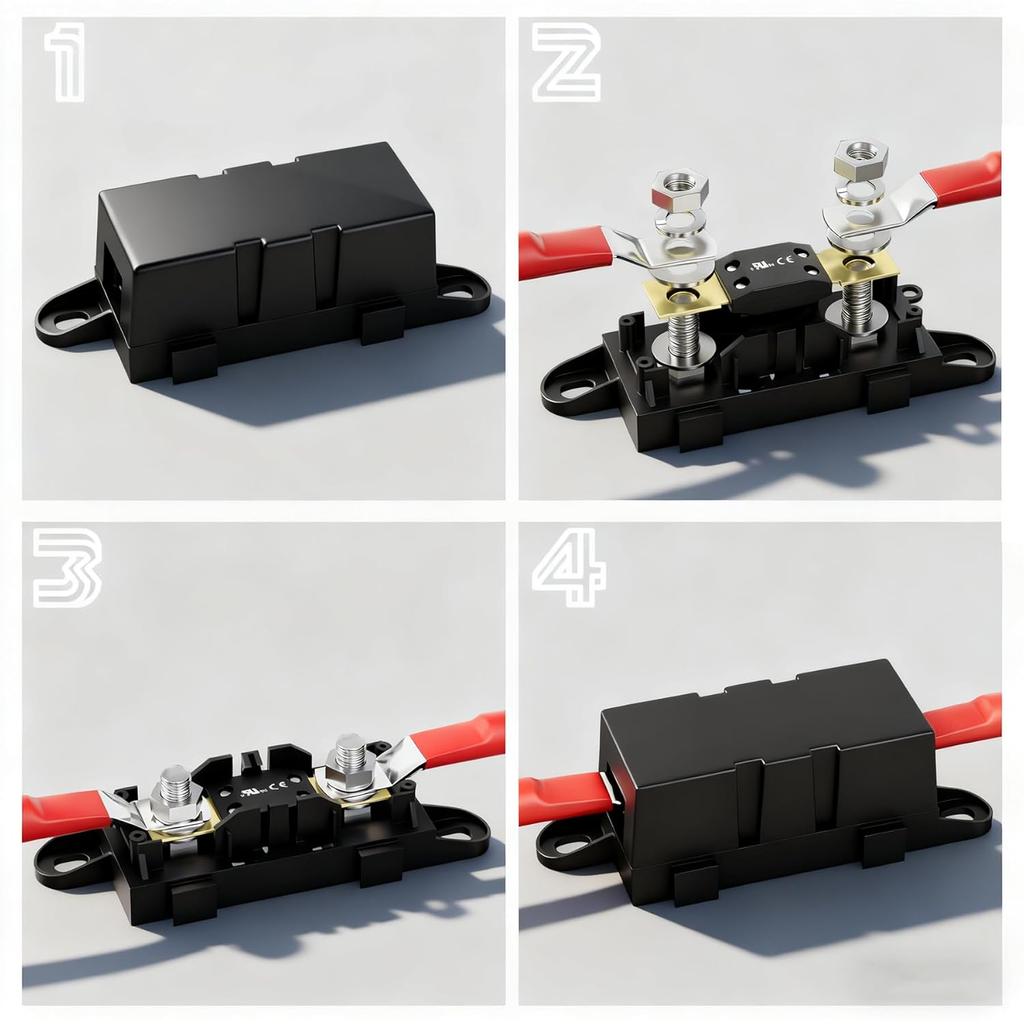 50A MEGA/AMG Fuse, UL Certification, High Current Bolt Mount Automotive 50 Amp for Cars, Trailers, Trucks, Buses, Caravans, Boats