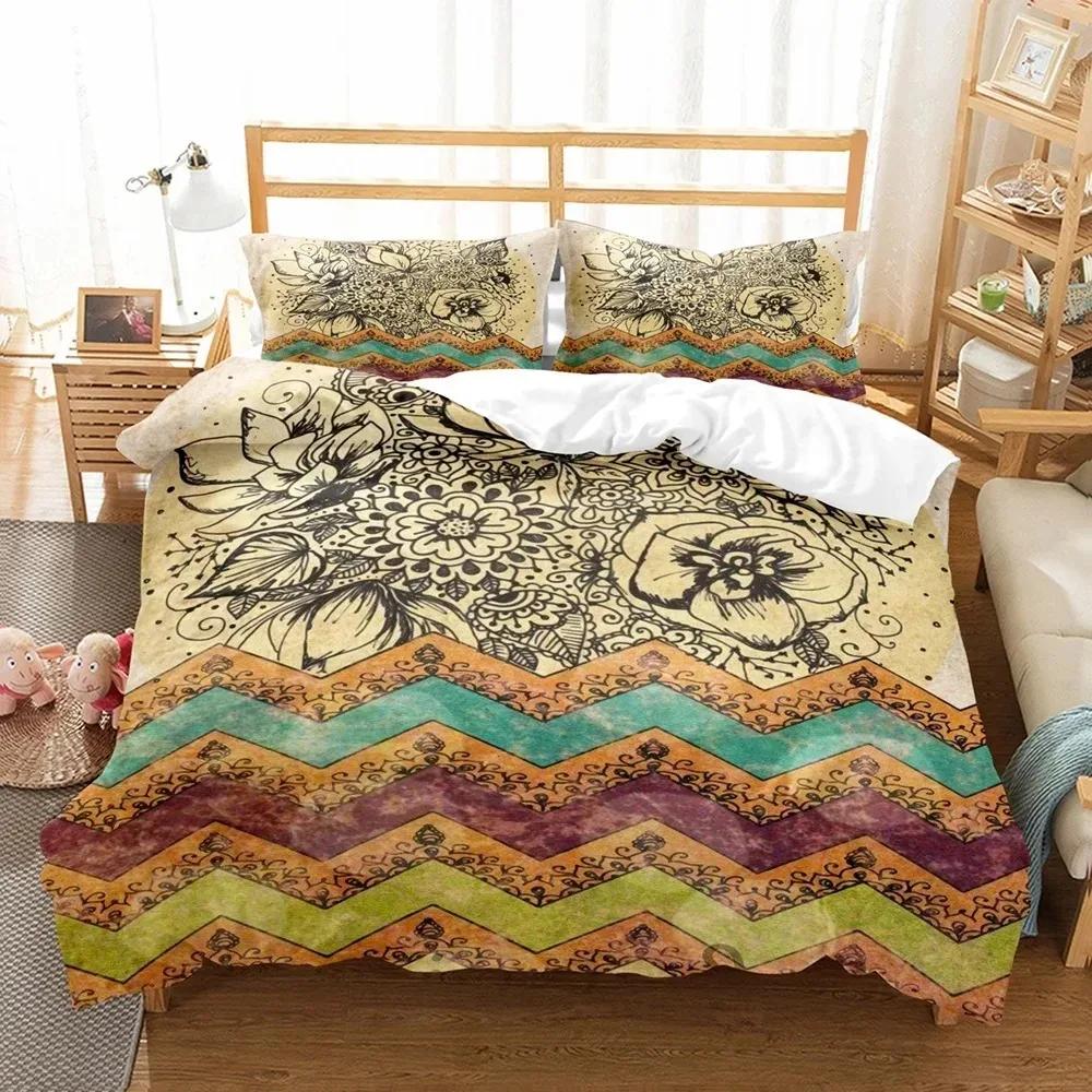 

Mandala Flower Bedding Set Bohemia Elephant 3d Duvet Cover Sets Comforter Quilts Queen and King Size + 1-2pc Pillowcase Textile EU single(135x200cm)
