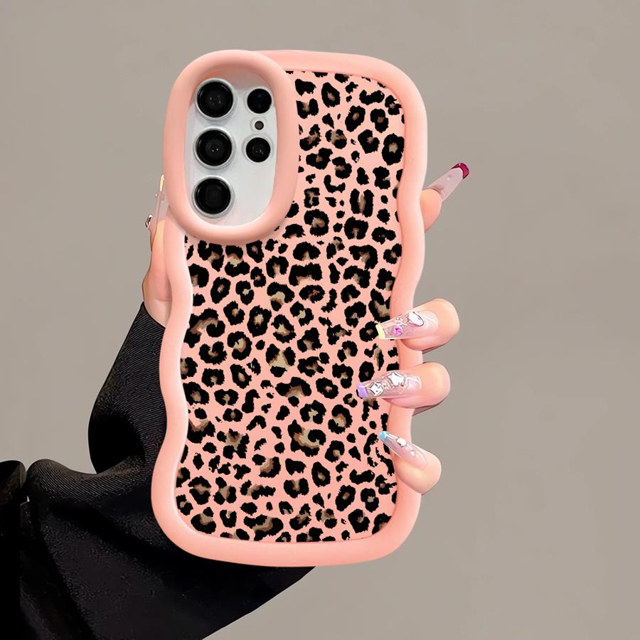 Brown Leopard Print Soft Phone Cover Case for Samsung Galaxy A26 S23 Plus S25 S24 S22 Ultra S20 FE S21 A25 A54 A35 A55 A34 A36
