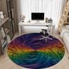 1 Stück Stuhlteppich mit Regenbogen-Wirbelmuster für das Büro, rutschfest, weich und langlebig, perfekt für das Büro yy260131022