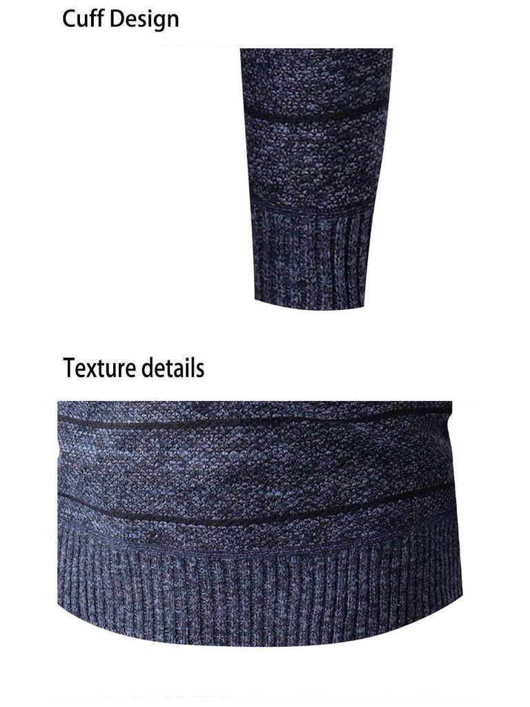 Autumn/Winter Men's Trendy Knit Half-Zip Sweater - European and American Style