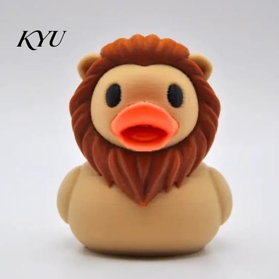 Miniature Animal Statues Cute Lion Duck Figurine, 3D Printed Desktop Ornament, Creative Decorative Tabletop Items Statue for Car Dashboard Shelf