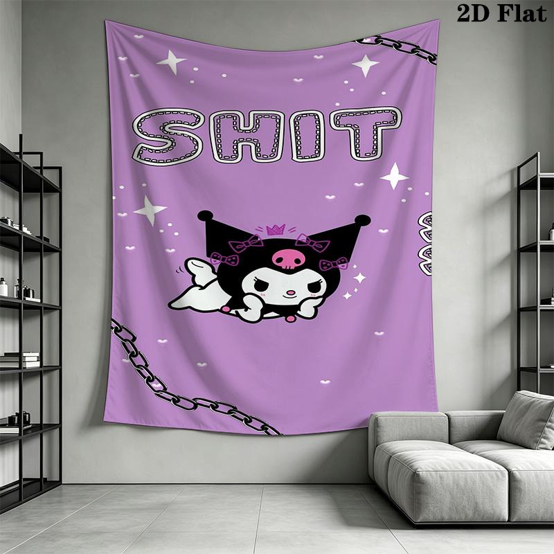 Kuromi'S Magical Adventure Tapestry Background Cloth Wallmounted Home Decor Work Of Art Background Cloth