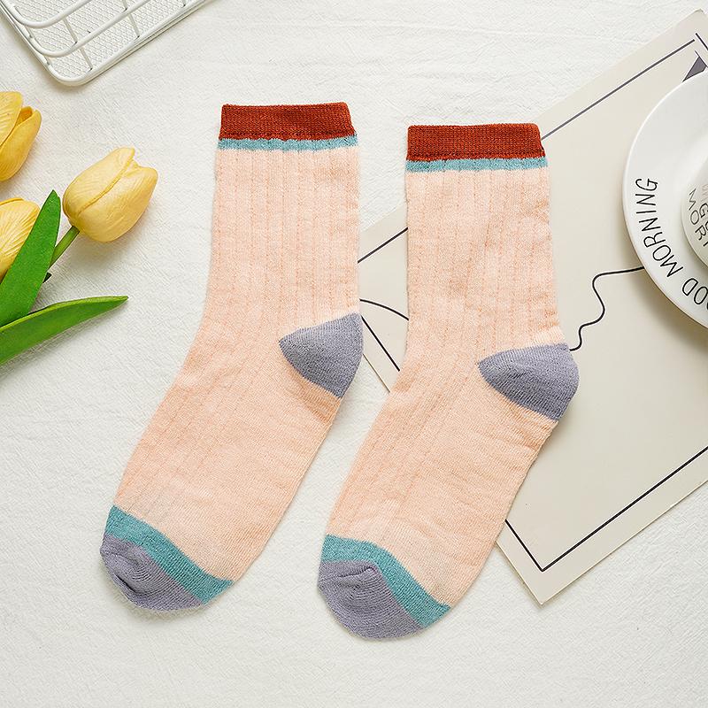 5 Pairs Women's Korean Harajuku Style Breathable Socks Mid-tube Colorful Socks