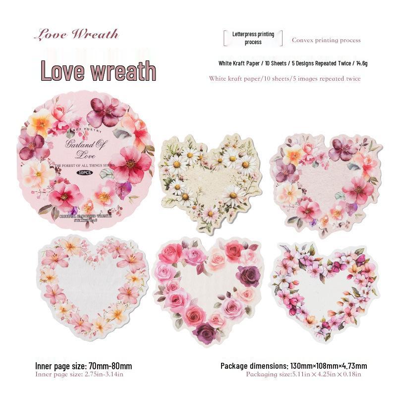 Retro Wreath Forest Sticker Pack: Embossed Letterpress Stickers for Children s Journals & DIY Decor