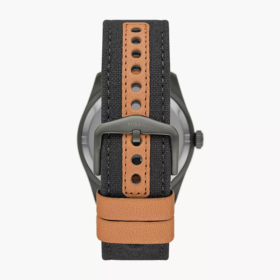 Fossil Quartz Men's Watch Black Dial Black Brown Strap Date Display Fashion Casual Suitable for Daily Use LE1137